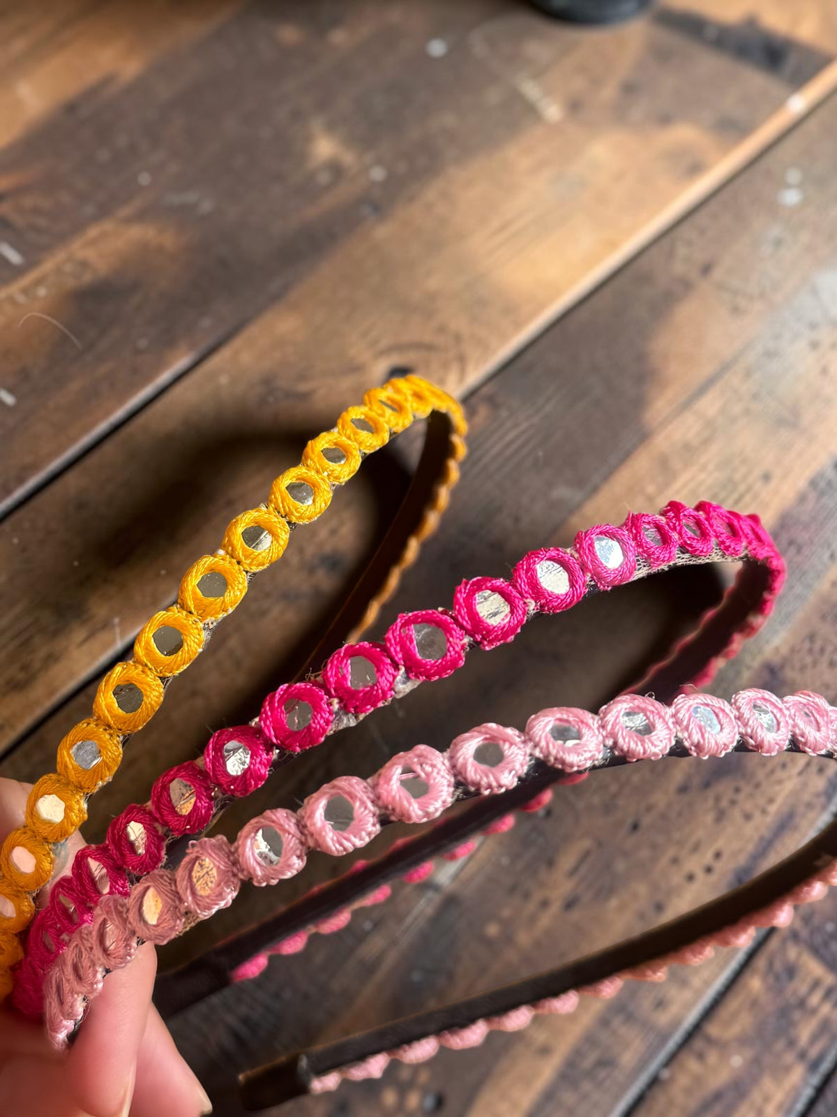Jharokha Mirror Embroidered Headbands