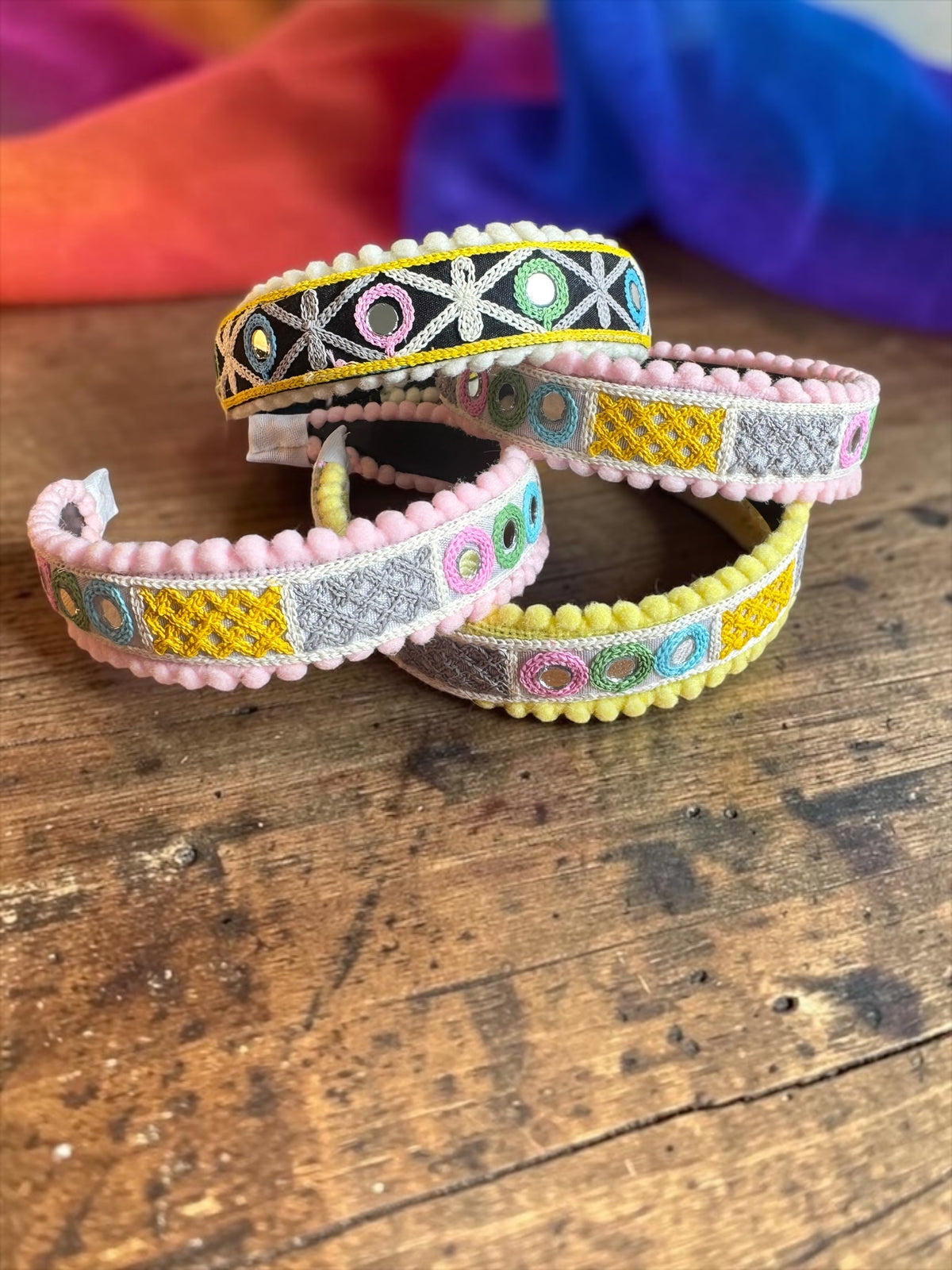 Utsav Pom-Pom & Kutchi Embroidered Headband