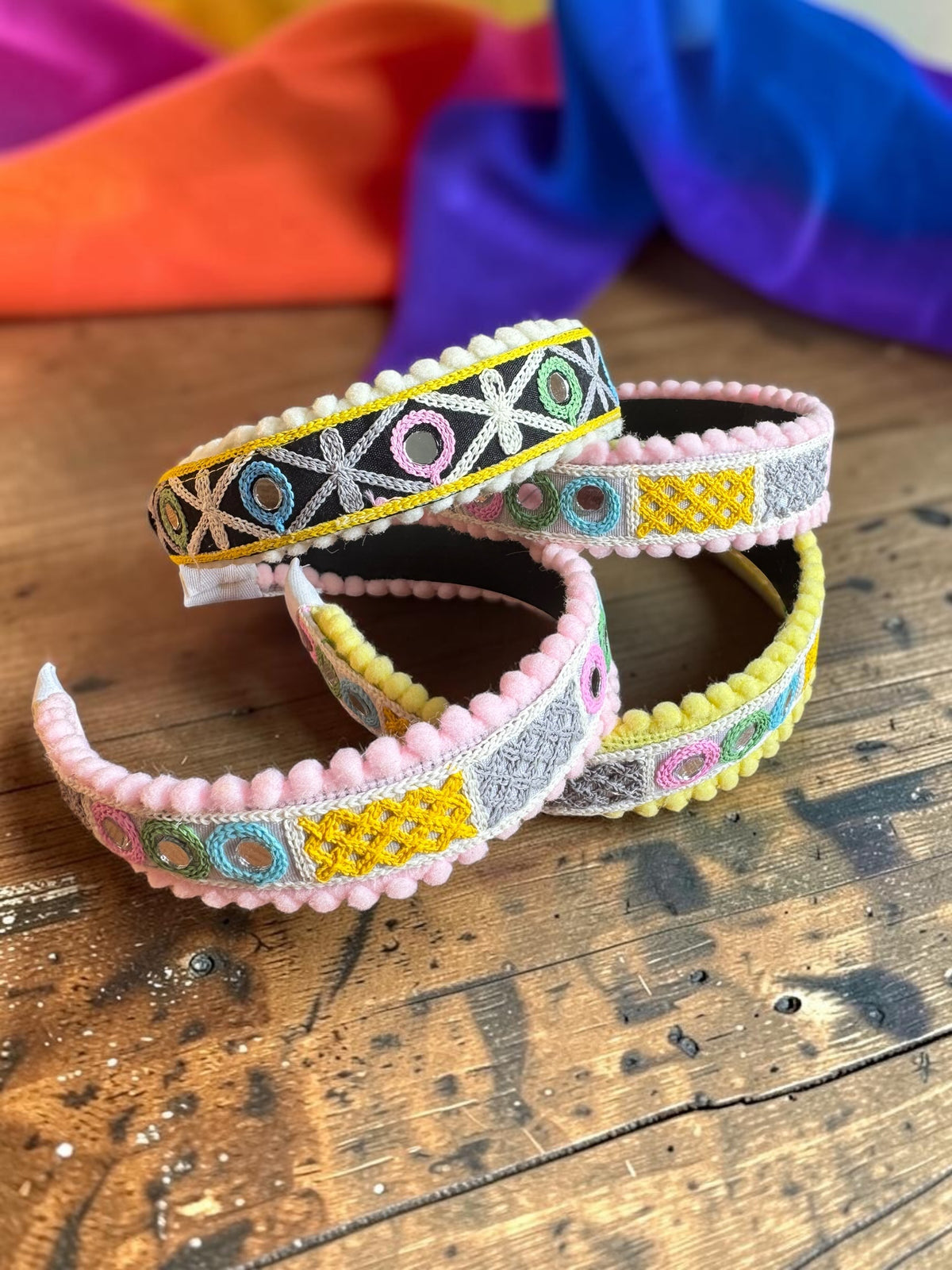 Utsav Pom-Pom & Kutchi Embroidered Headband