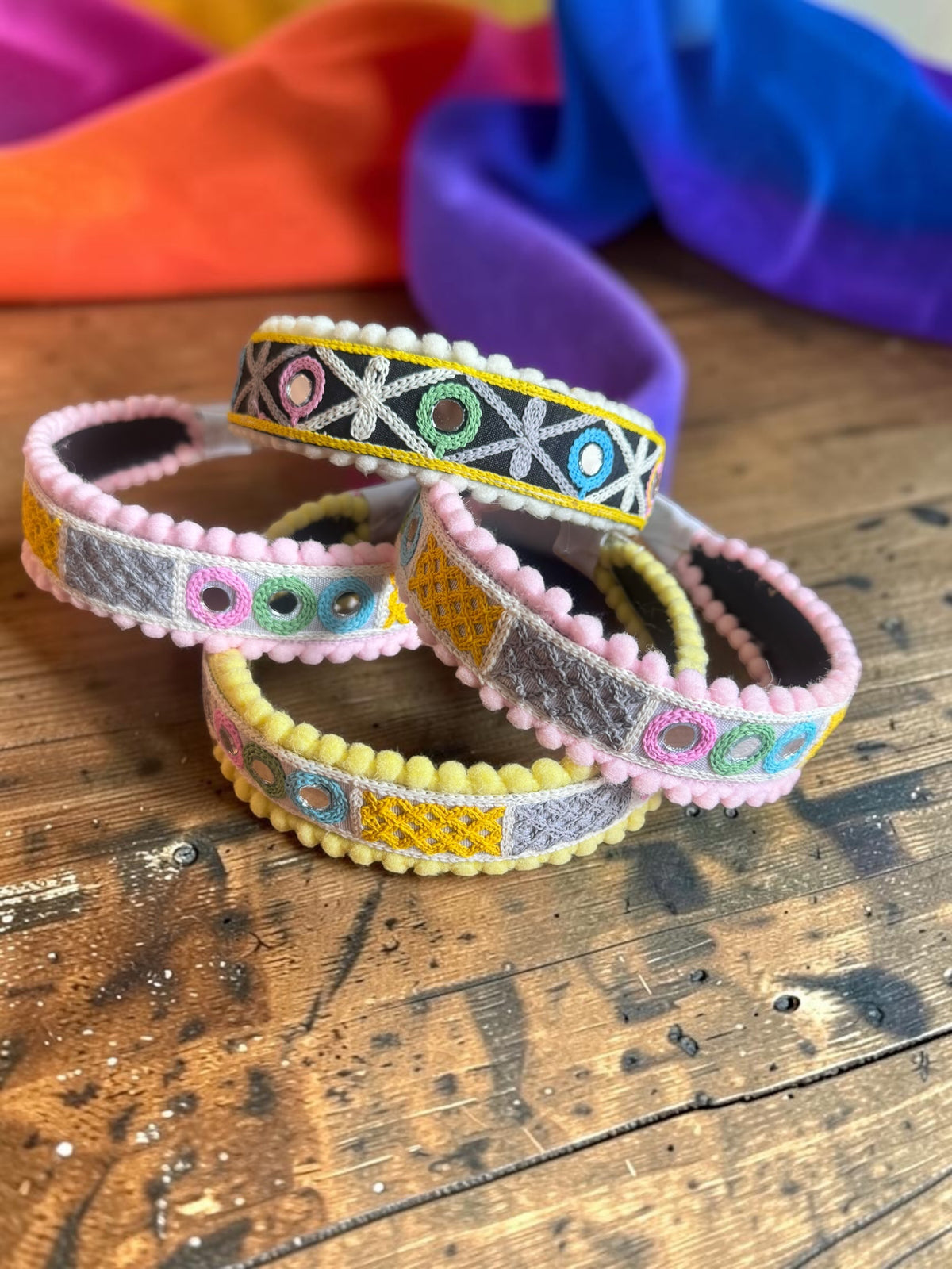 Utsav Pom-Pom & Kutchi Embroidered Headband