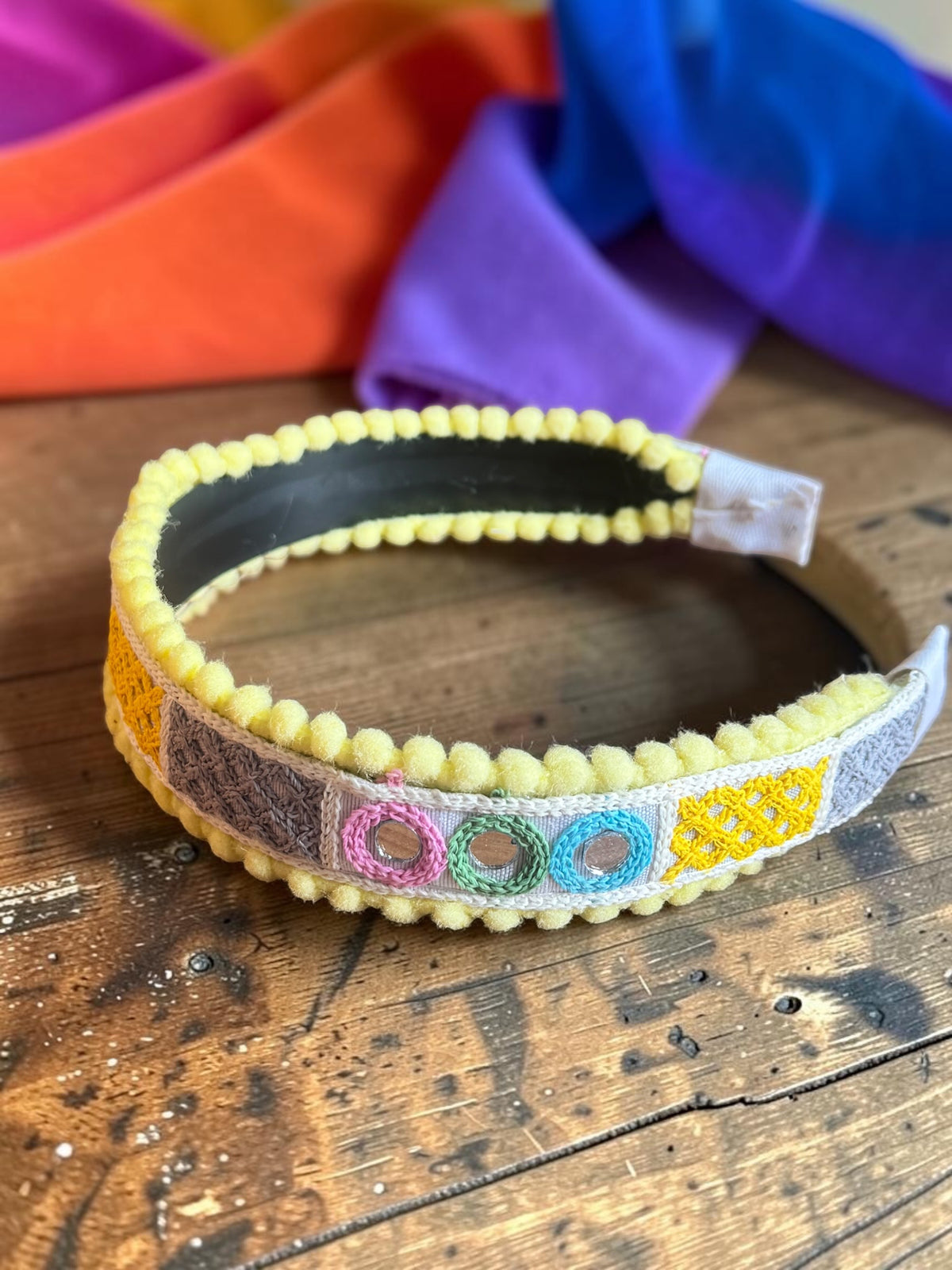 Utsav Pom-Pom & Kutchi Embroidered Headband