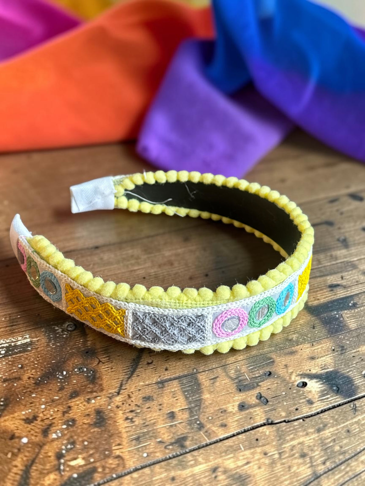 Utsav Pom-Pom & Kutchi Embroidered Headband