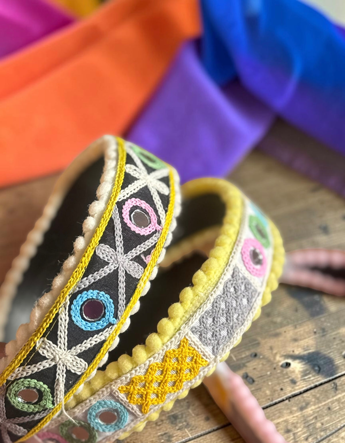 Utsav Pom-Pom & Kutchi Embroidered Headband