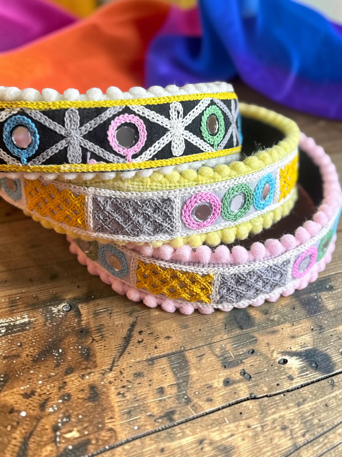 Utsav Pom-Pom & Kutchi Embroidered Headband