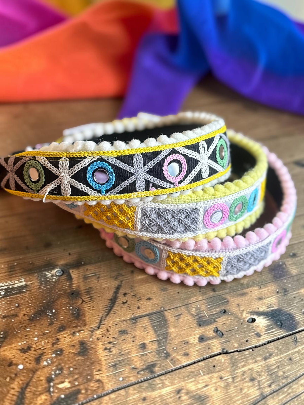 Utsav Pom-Pom & Kutchi Embroidered Headband
