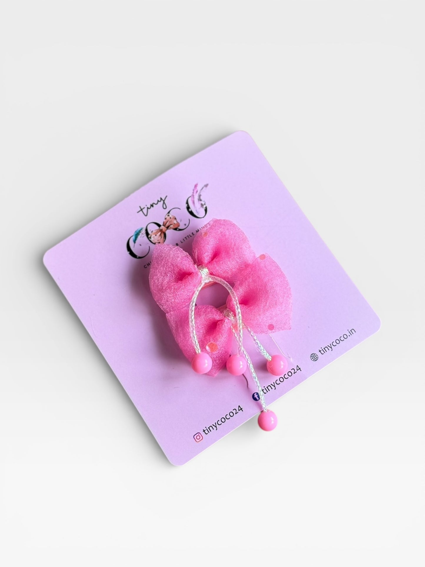 Organza Beaded Bow Clips