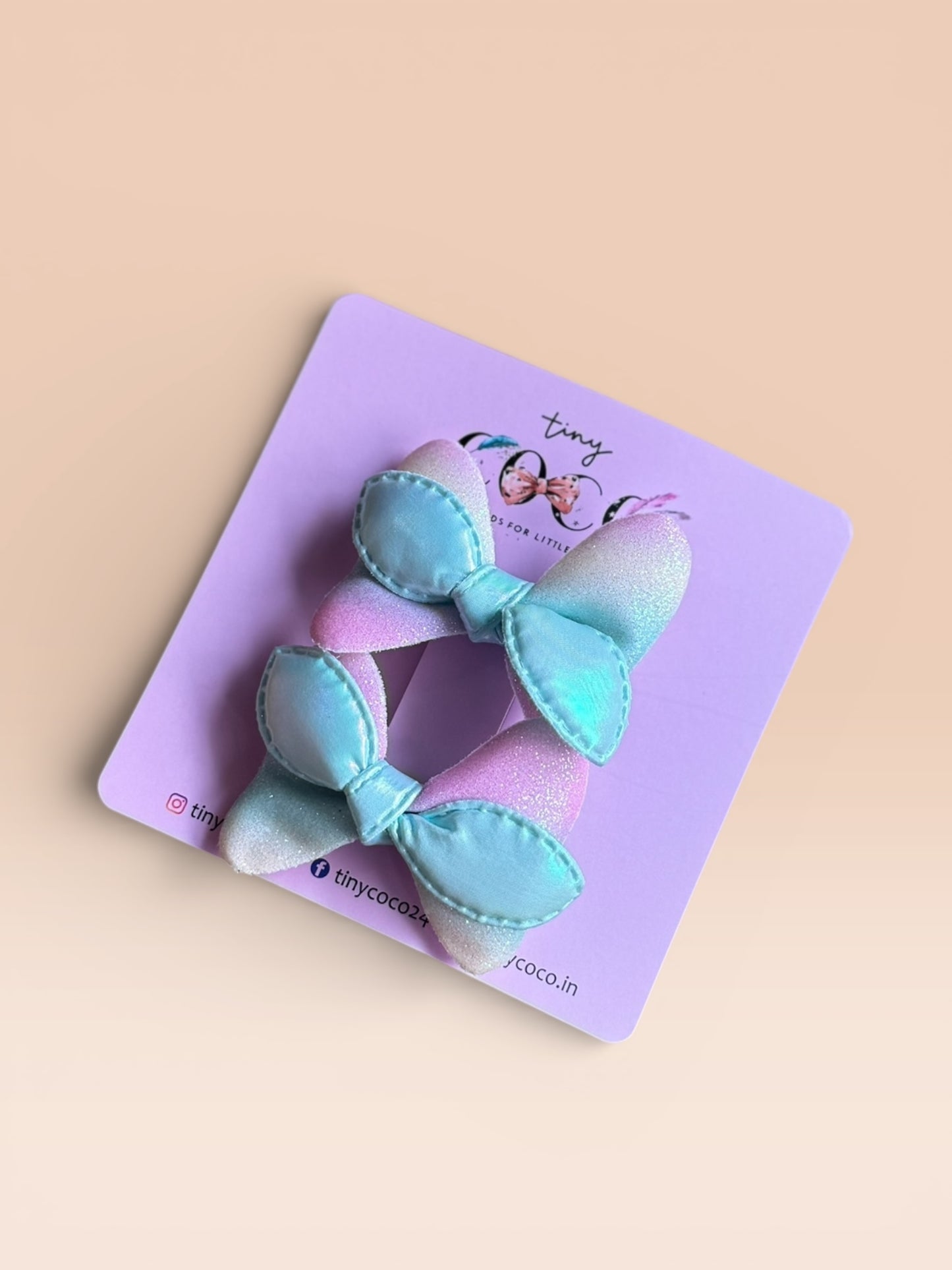 Iridescent Glitz Butterfly Bow Clips (Set of 2)