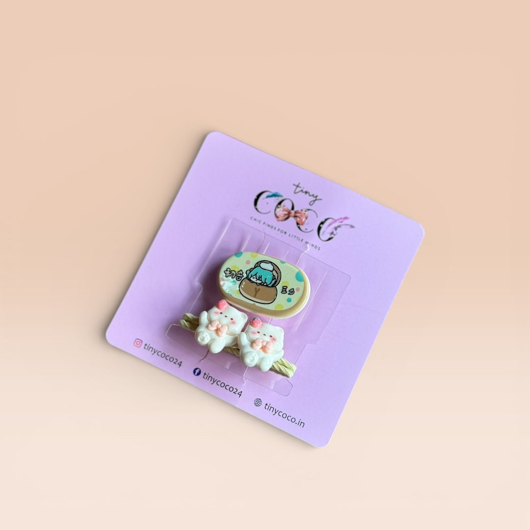 Kawaii Friends Character Clip & Tie Set