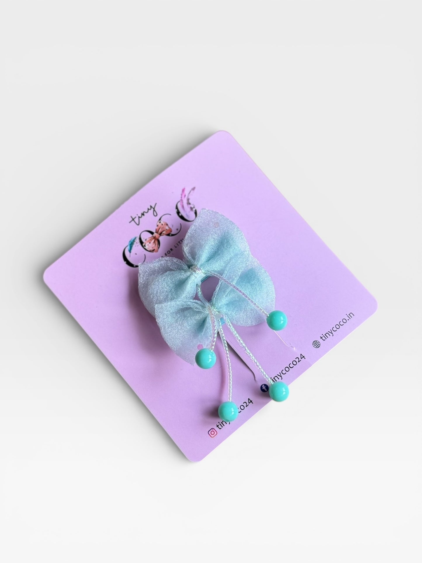 Organza Beaded Bow Clips