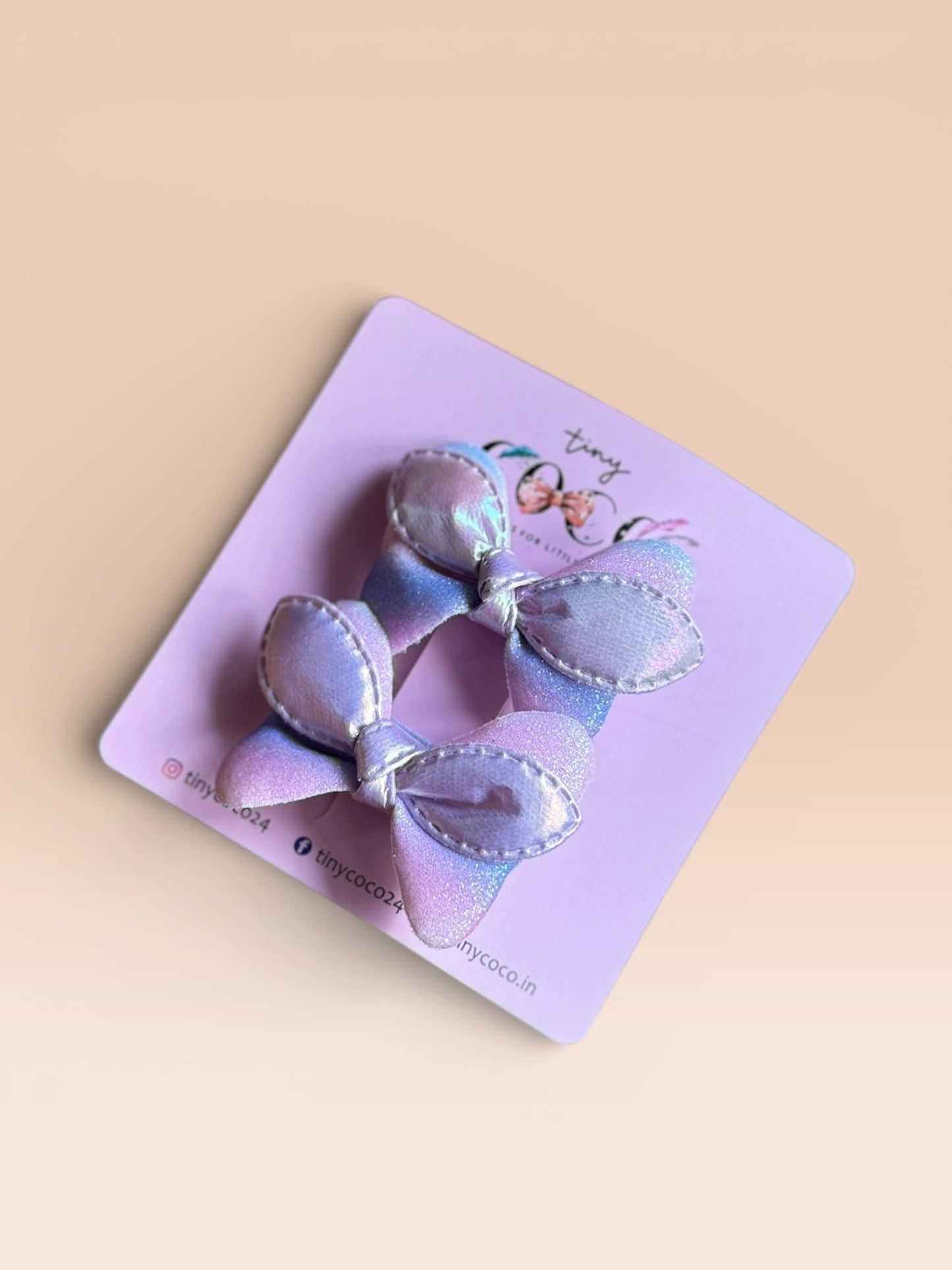 Iridescent Glitz Butterfly Bow Clips (Set of 2)