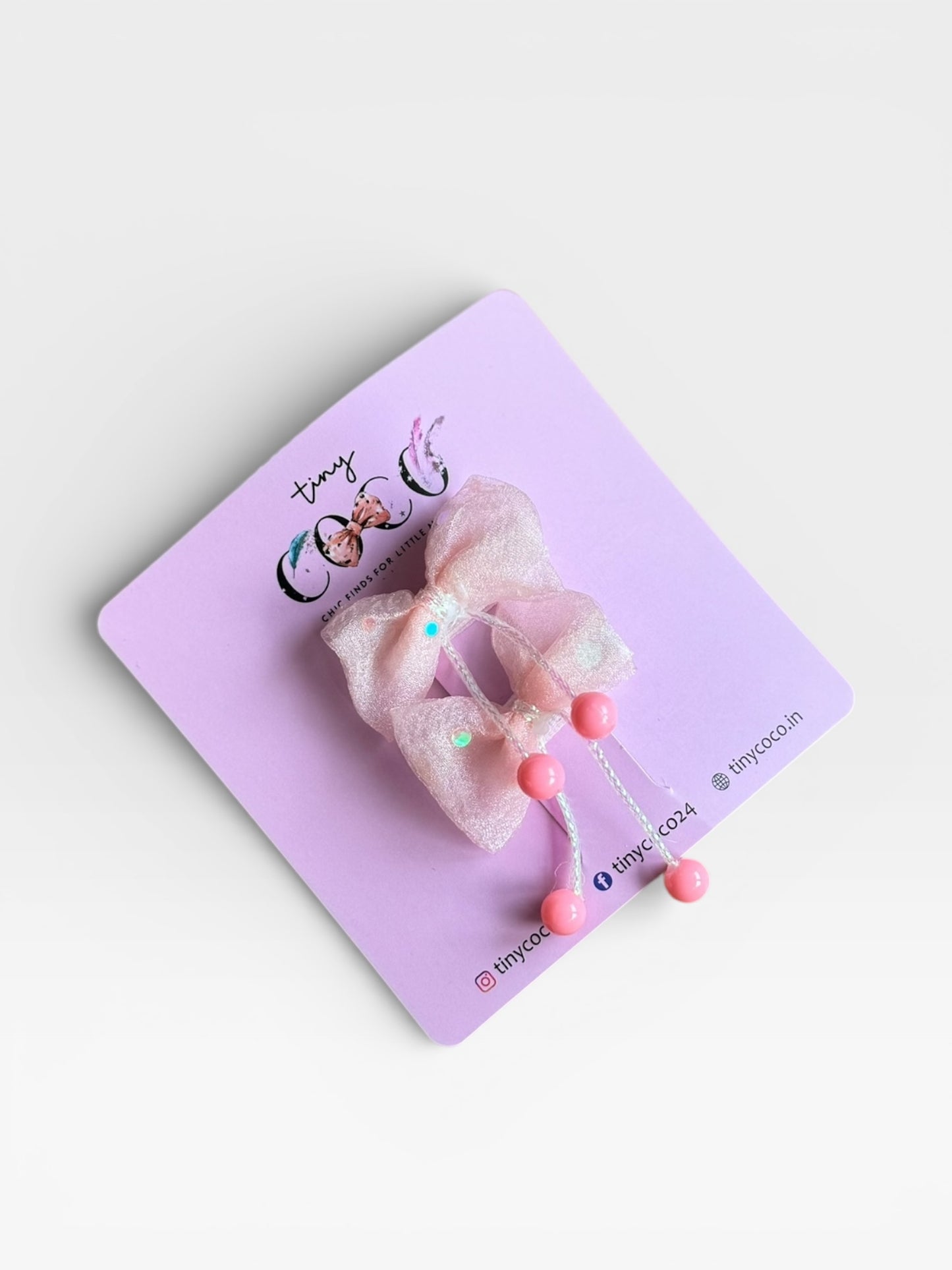 Organza Beaded Bow Clips