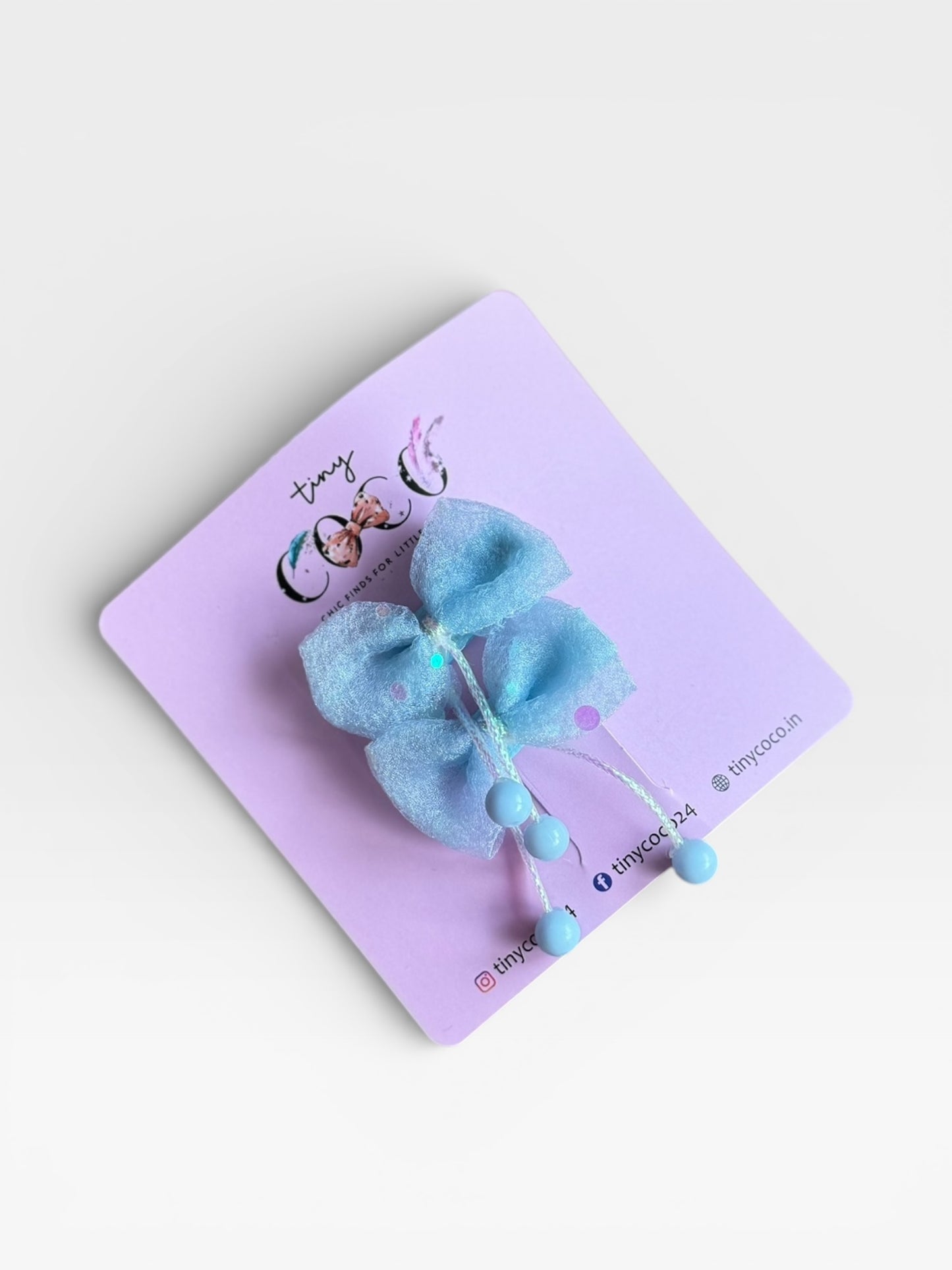 Organza Beaded Bow Clips