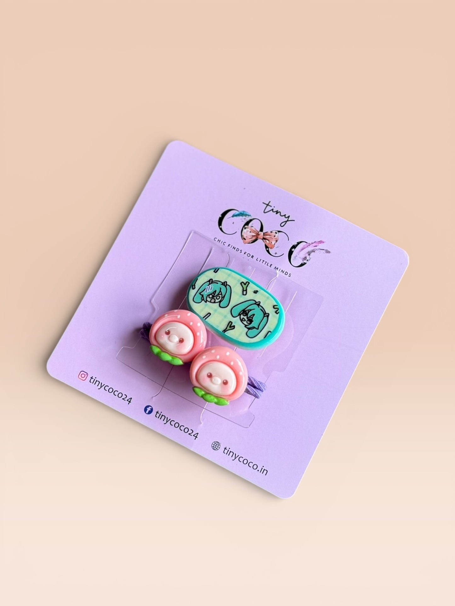 Kawaii Friends Character Clip & Tie Set