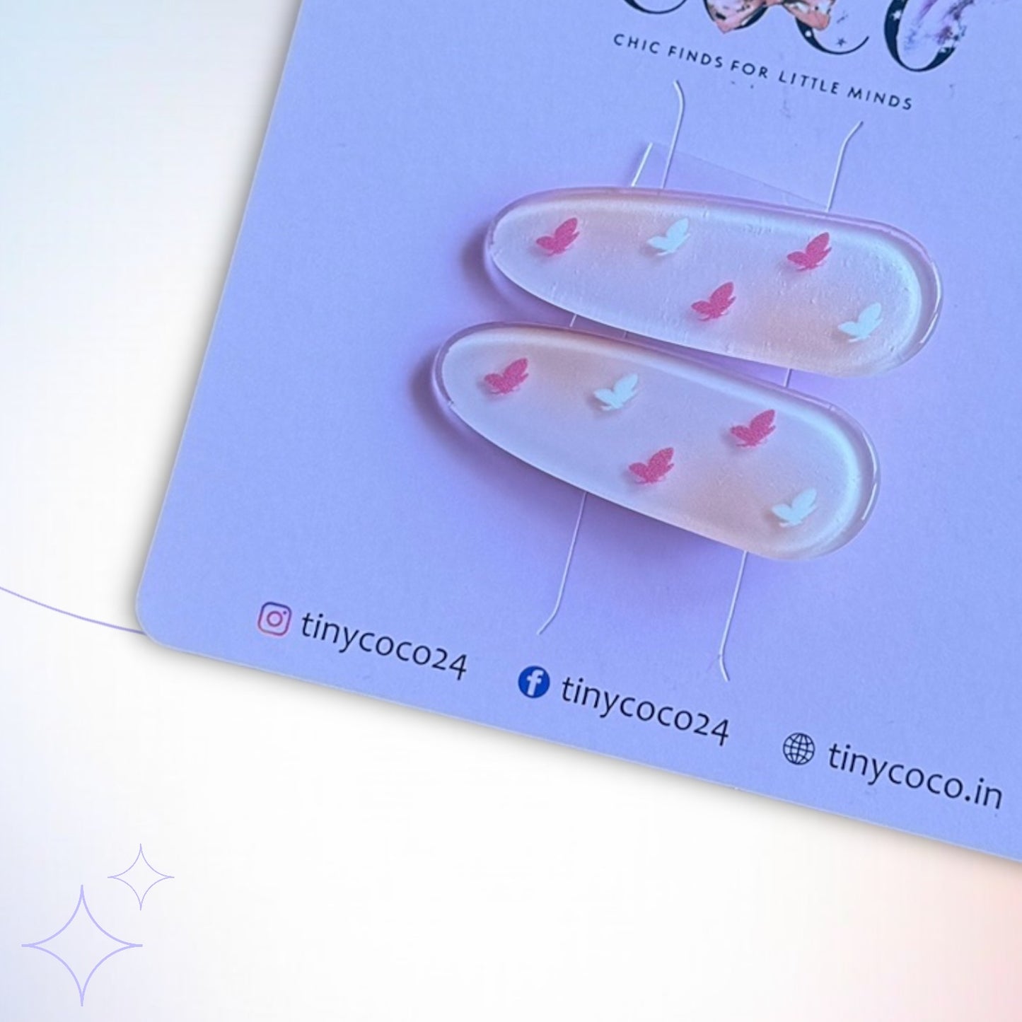 Flutter Fantasy Resin Snap Clips (Set of 2)