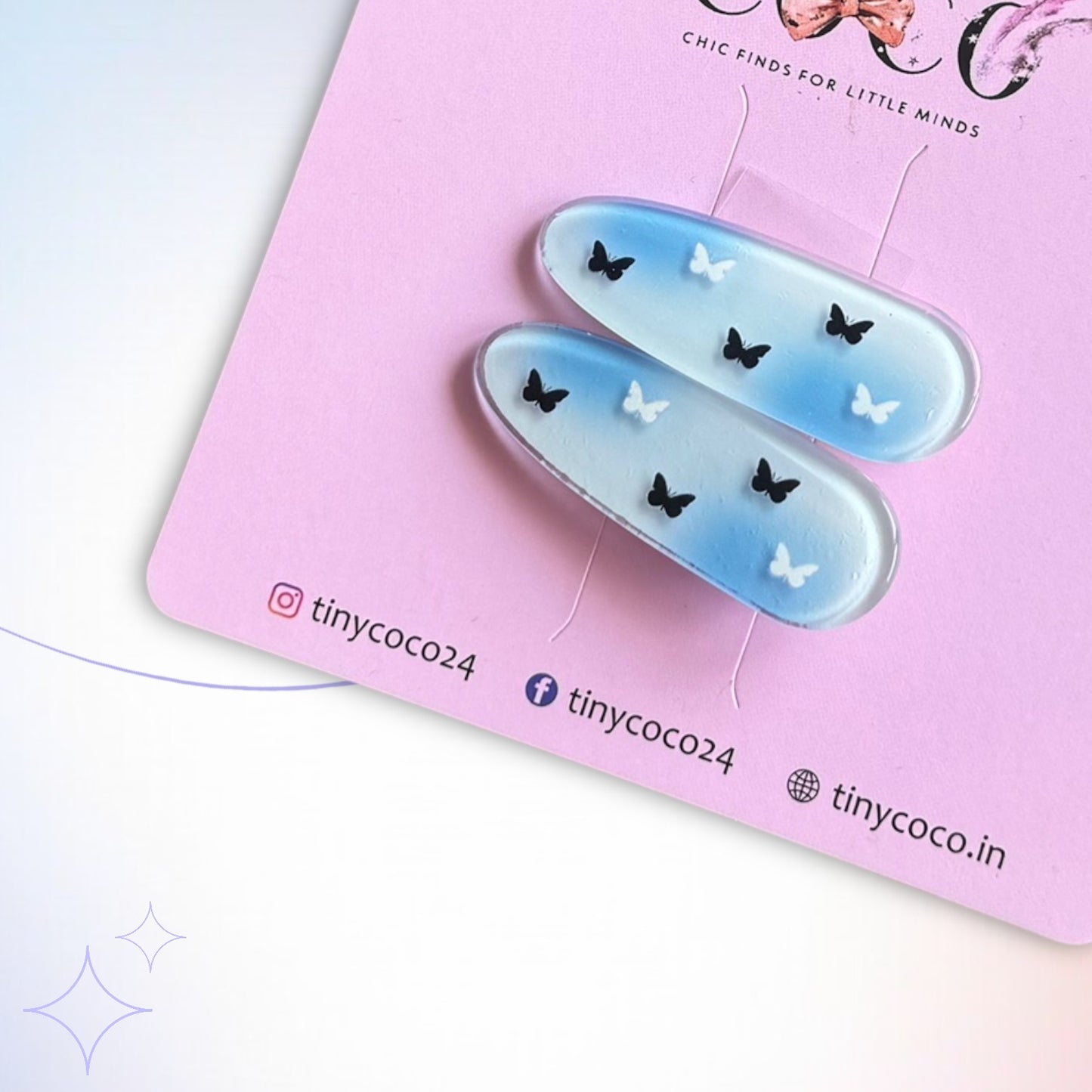 Flutter Fantasy Resin Snap Clips (Set of 2)