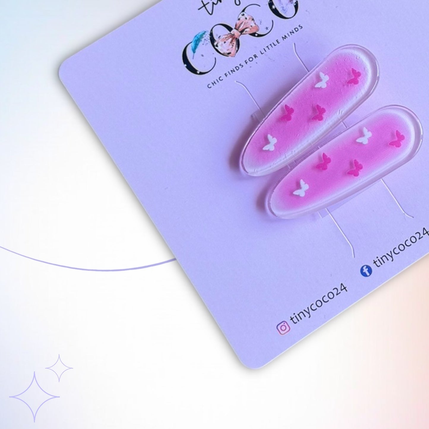 Flutter Fantasy Resin Snap Clips (Set of 2)