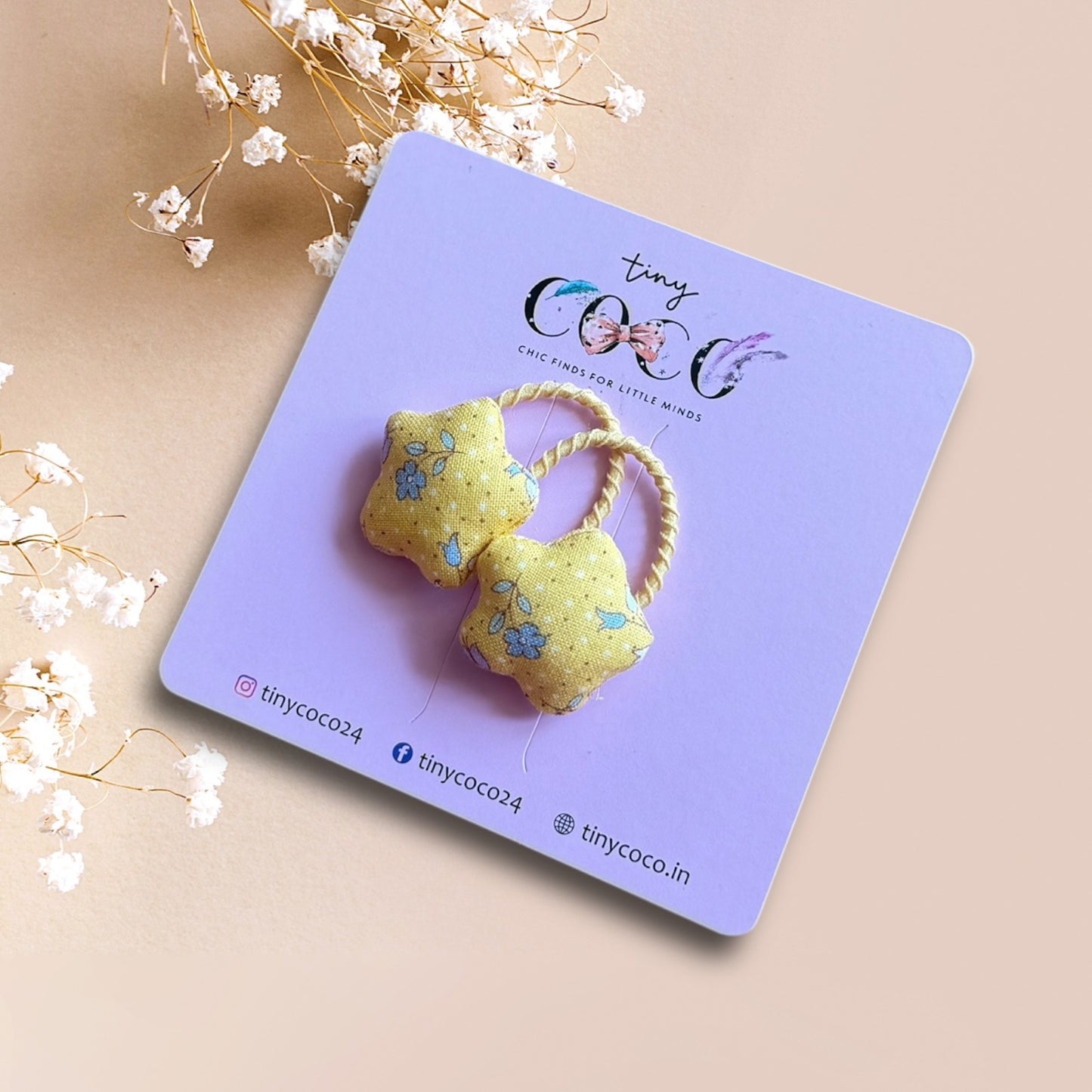 Floral Star Padded Hair Ties (Set of 2)