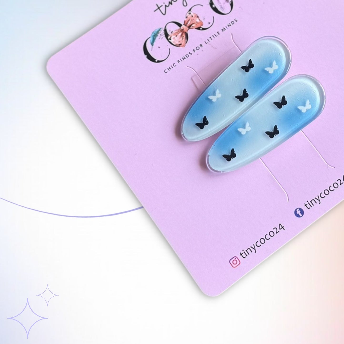 Flutter Fantasy Resin Snap Clips (Set of 2)
