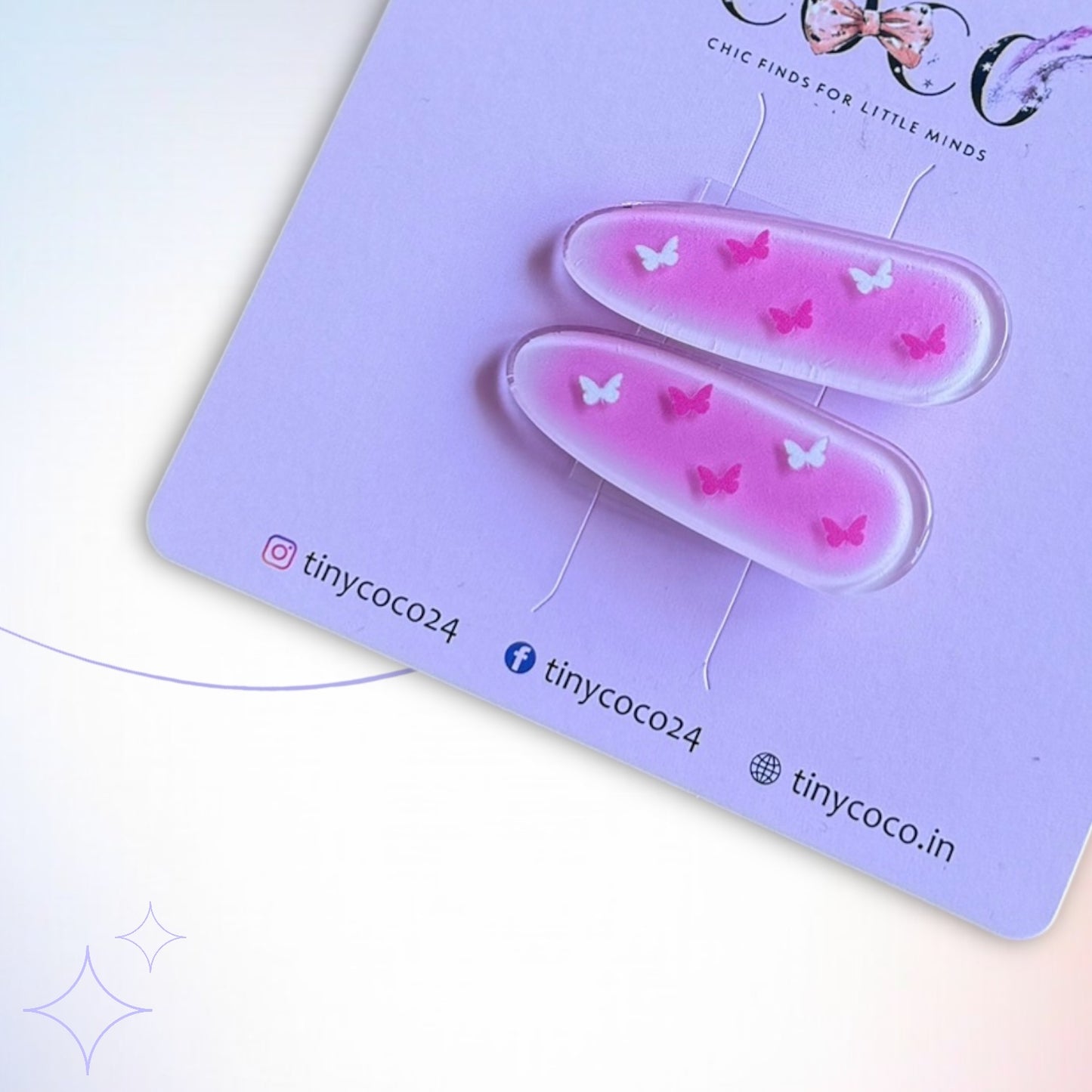 Flutter Fantasy Resin Snap Clips (Set of 2)