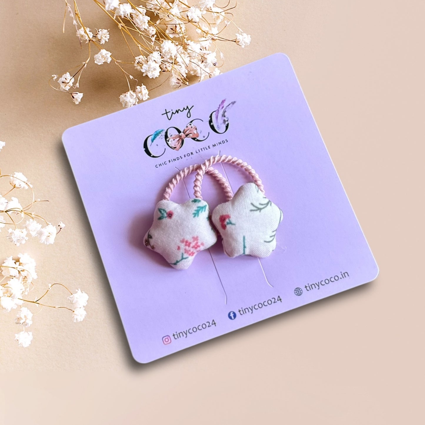 Floral Star Padded Hair Ties (Set of 2)