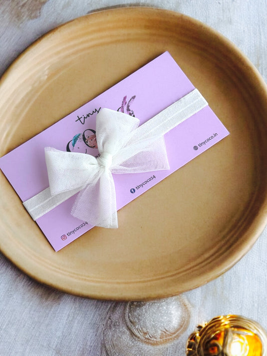 Tiny Tulle Bow Headband