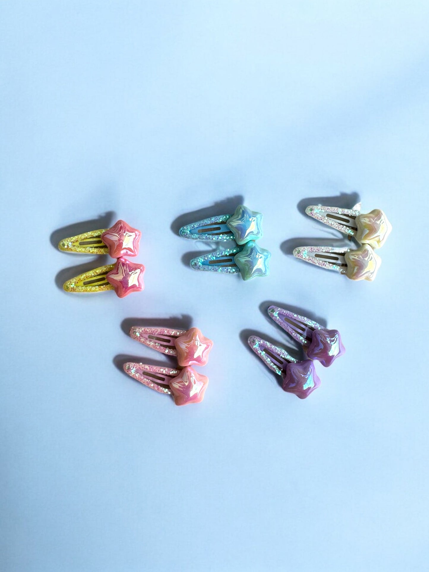Star Glitter Snap Clips
