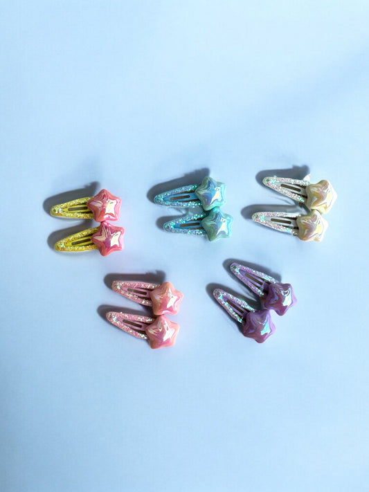 Star Glitter Snap Clips