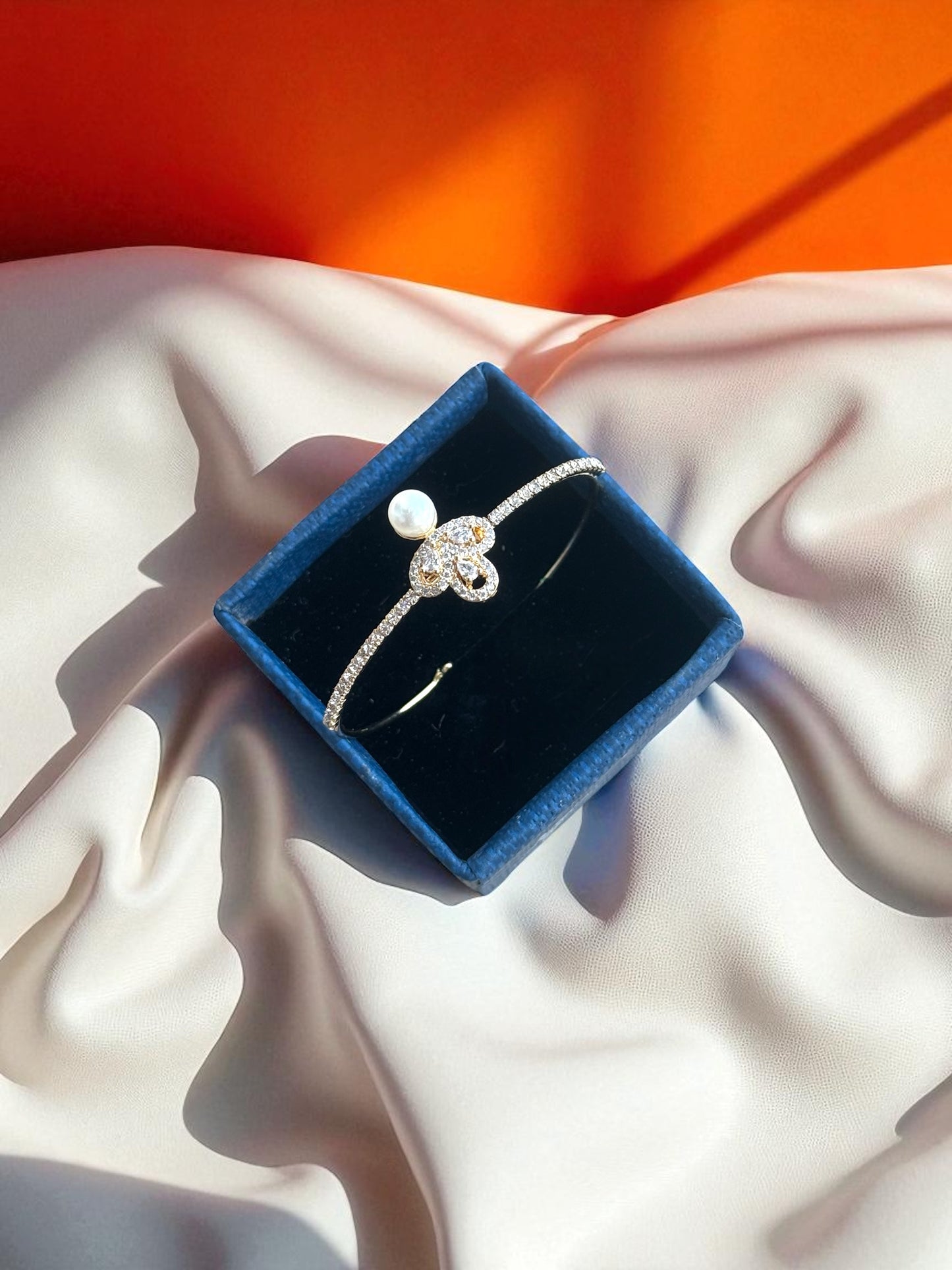 Pearl Blossom Cuff Bracelet