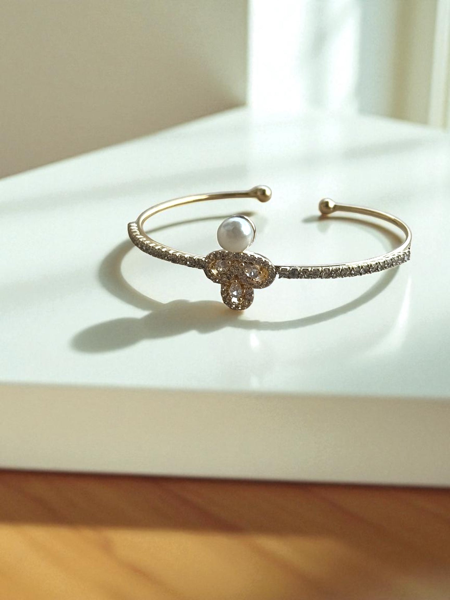 Pearl Blossom Cuff Bracelet