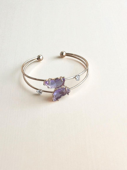 Ethereal Amethyst Butterfly Cuff