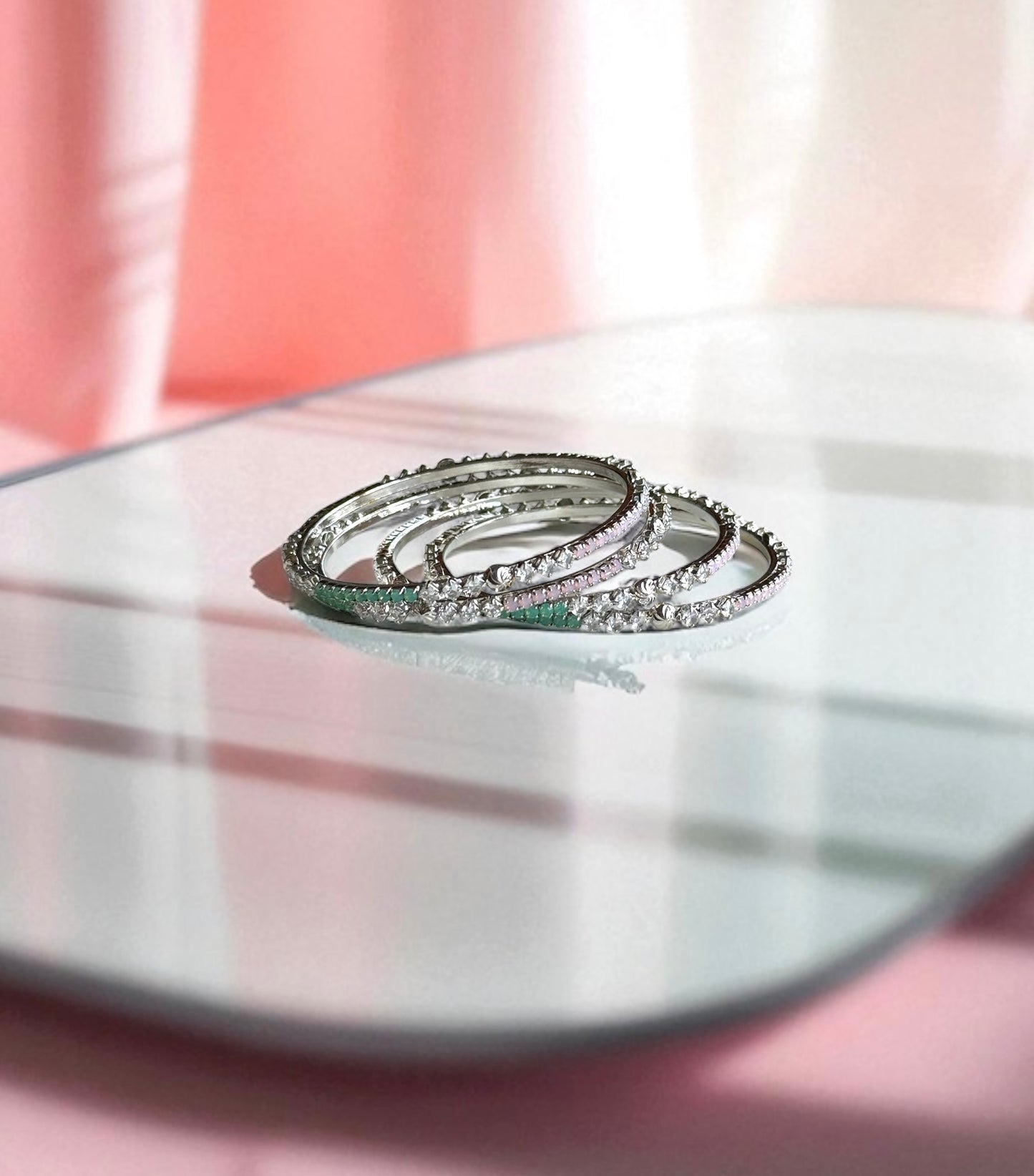 Charming CZ (Cubic Zirconia) Sparkle Bangle Set