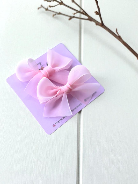 Ethereal Sheer Soft Pigtail Bows