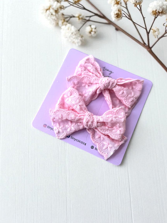 Garden Party Pigtail Bows (Light Pink)