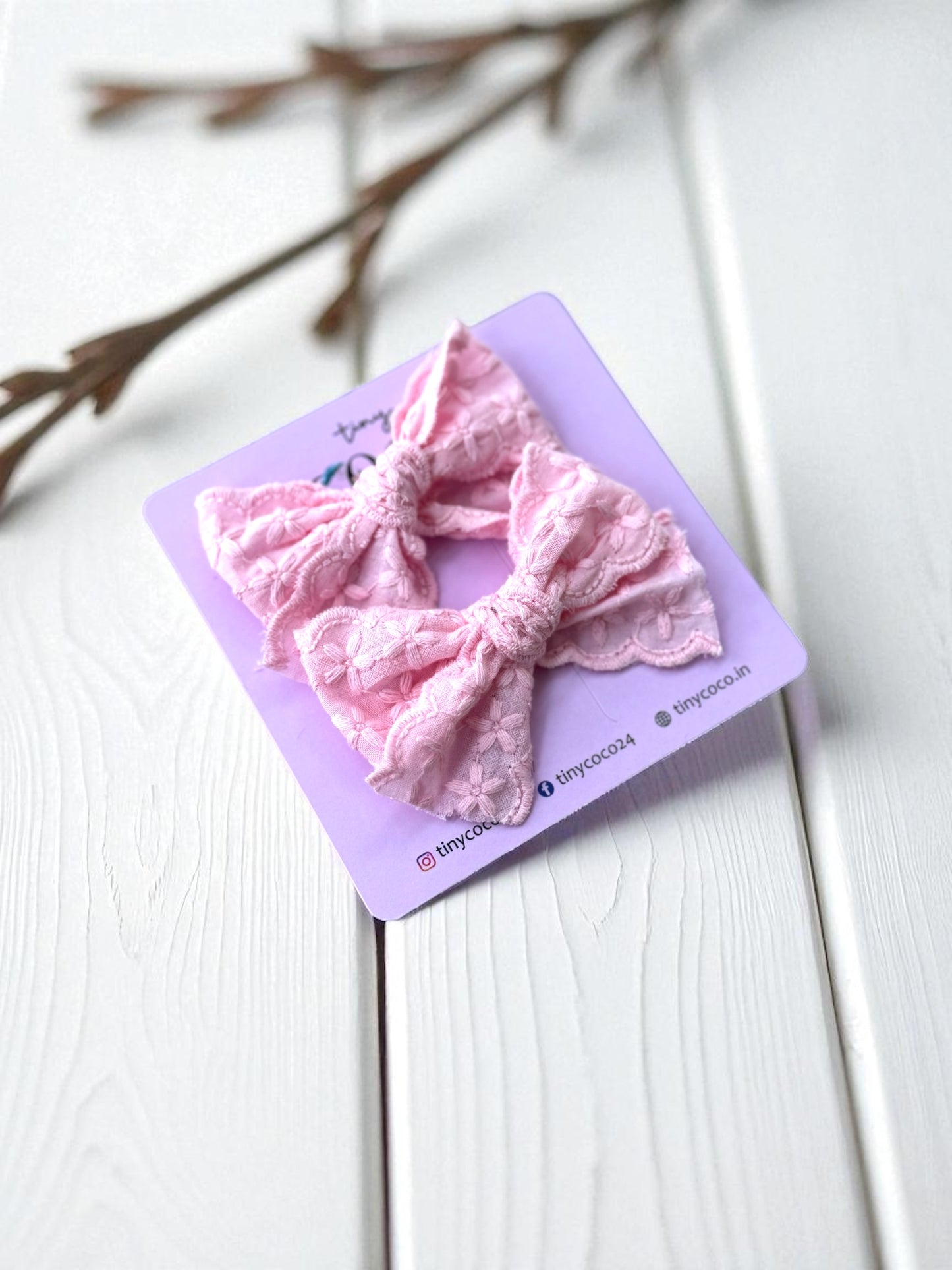 Garden Party Pigtail Bows (Light Pink)