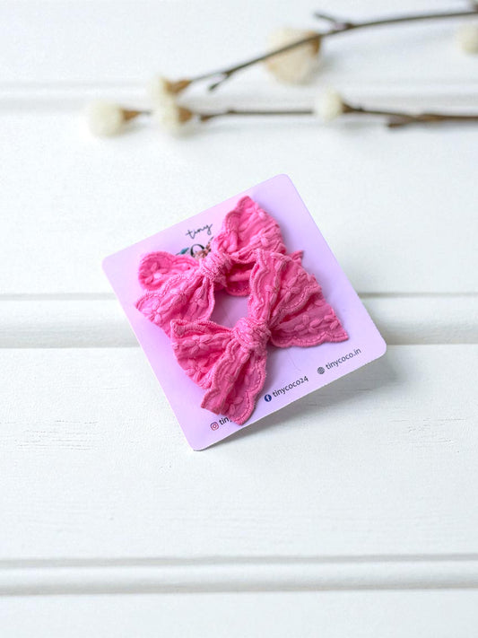 Garden Party Pigtail Bows ( Dark Pink)