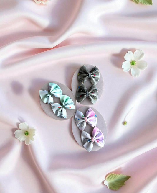 Dainty Duo Bow Clips (pair)
