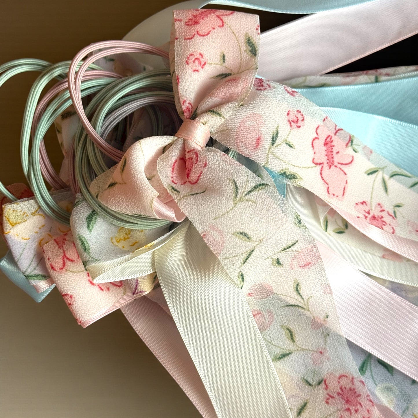 Long Tail Flower Bow Ponytail Tie
