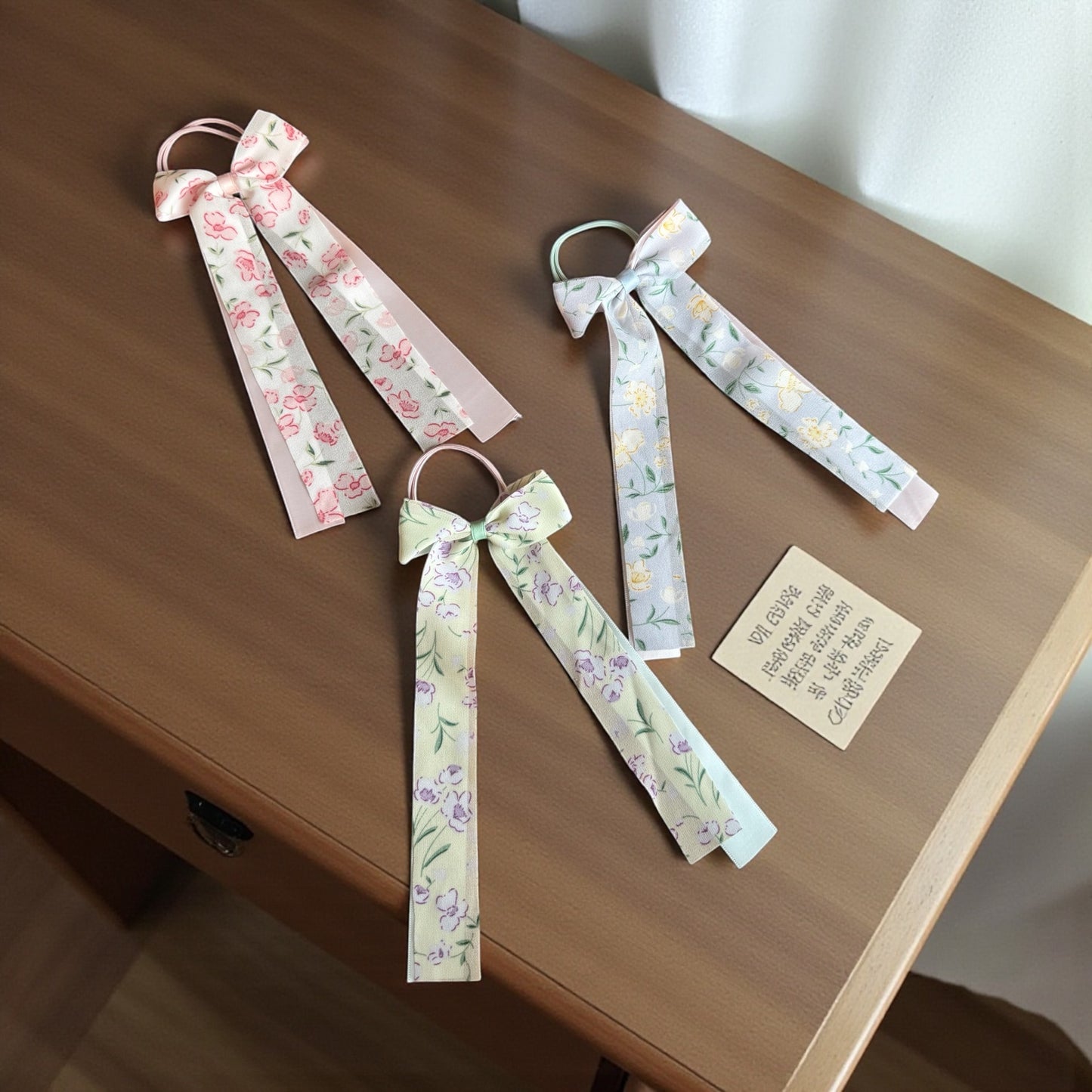 Long Tail Flower Bow Ponytail Tie