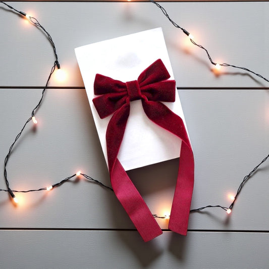 Velvet Holiday Tail Bow