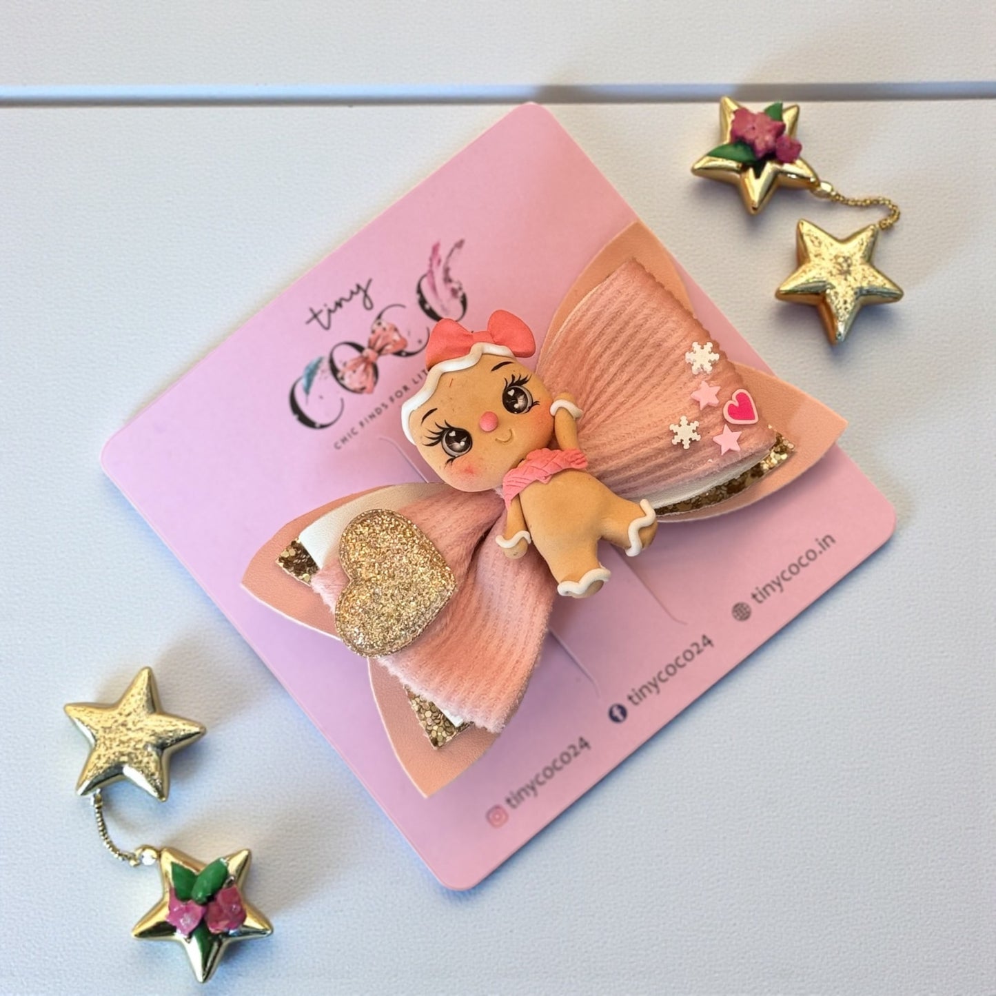 Sweetheart Gingerbread Girl Statement Bow