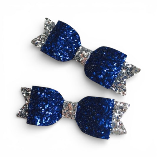 Sparkling Sapphire Glitter Bow Set