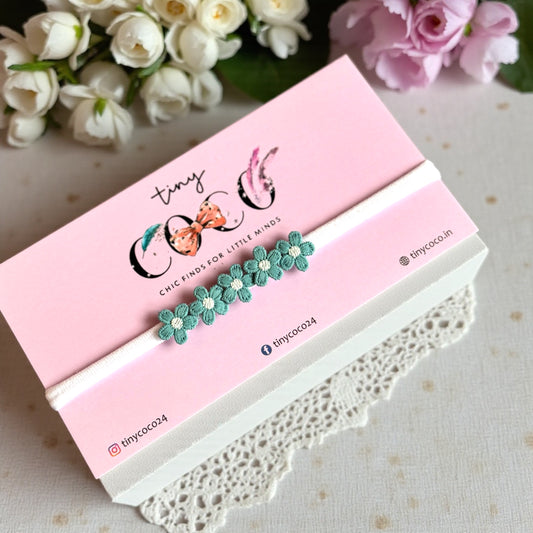 The "Teal Meadow" Floral Band