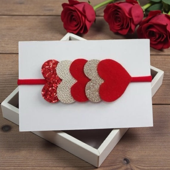The Valentine "Heart Stack" Headband