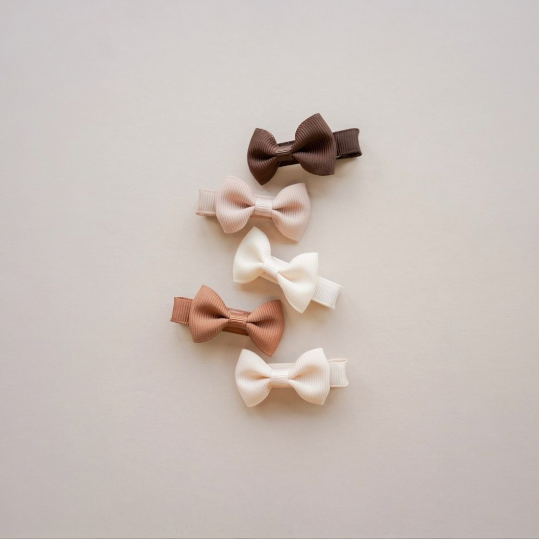 Sweetheart Grosgrain Ribbon Mini Bow Clips