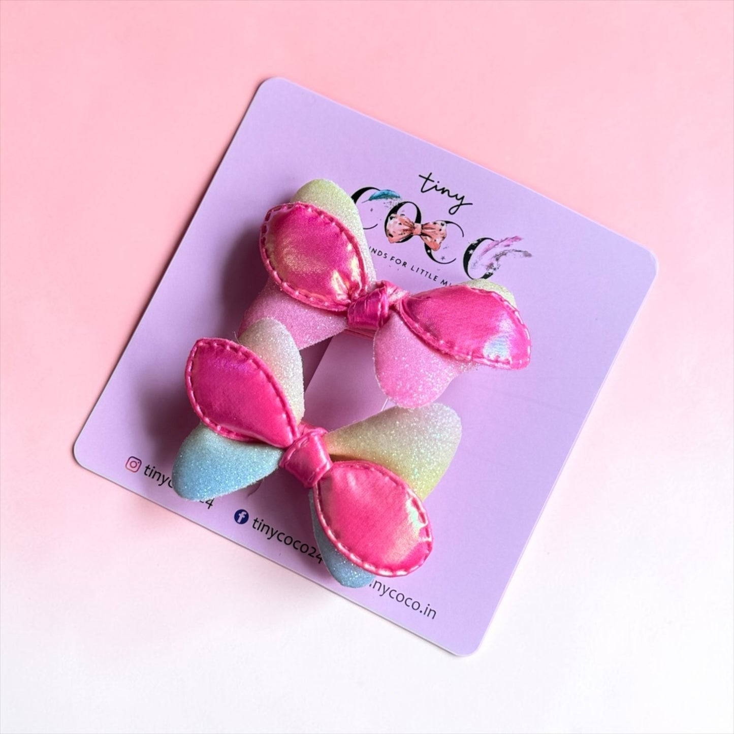 Iridescent Glitz Butterfly Bow Clips (Set of 2)