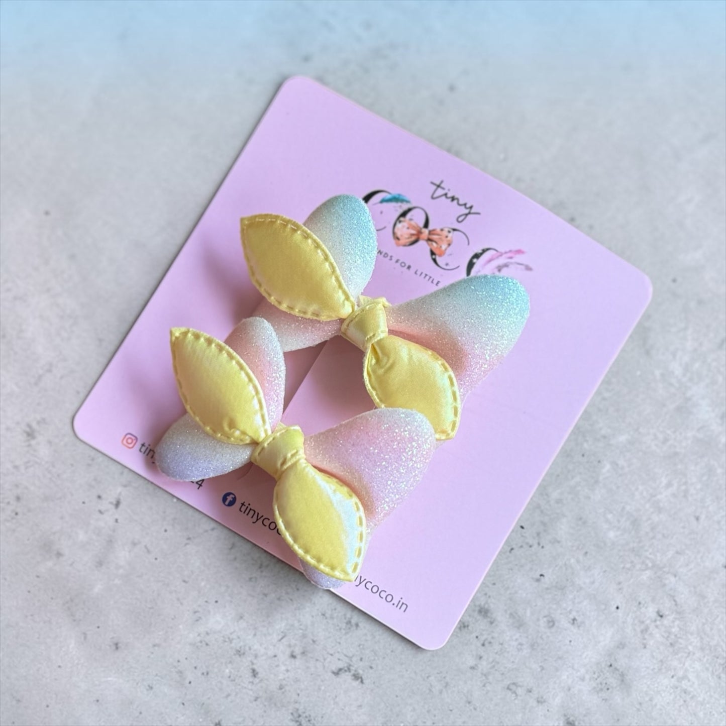 Iridescent Glitz Butterfly Bow Clips (Set of 2)