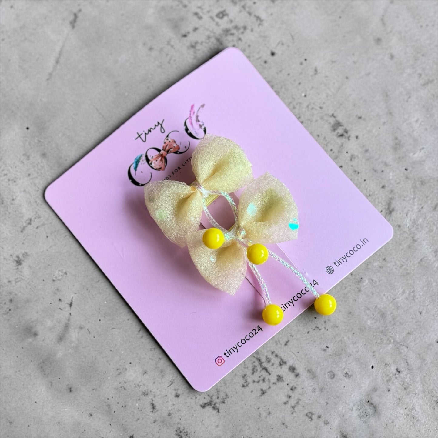 Organza Beaded Bow Clips