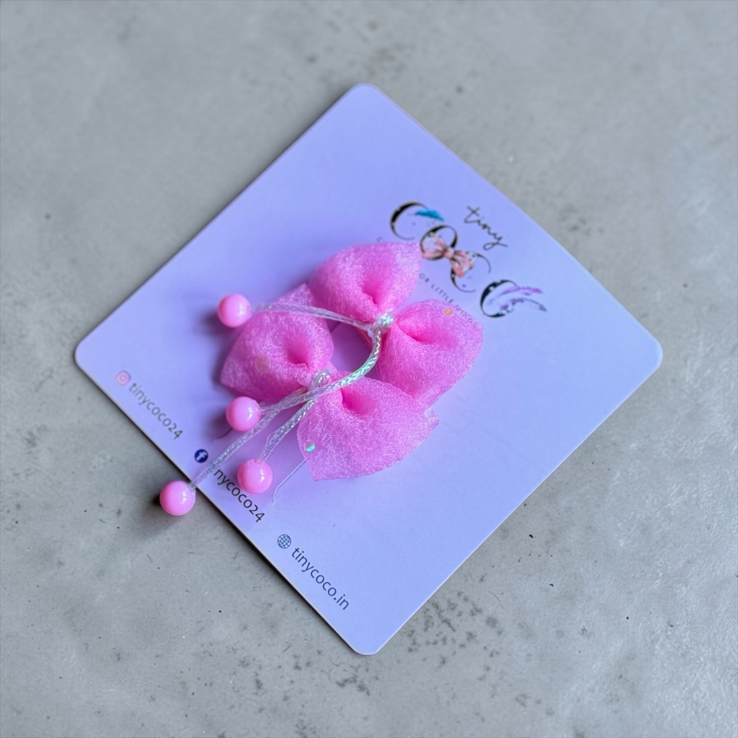 Organza Beaded Bow Clips