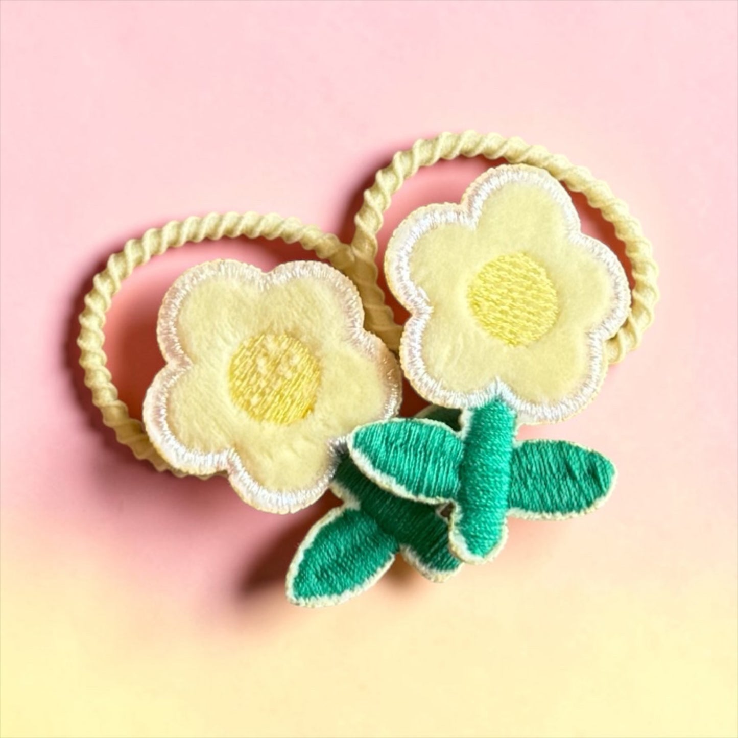 Meadow Bloom Embroidered Hair Ties (Set of 2)