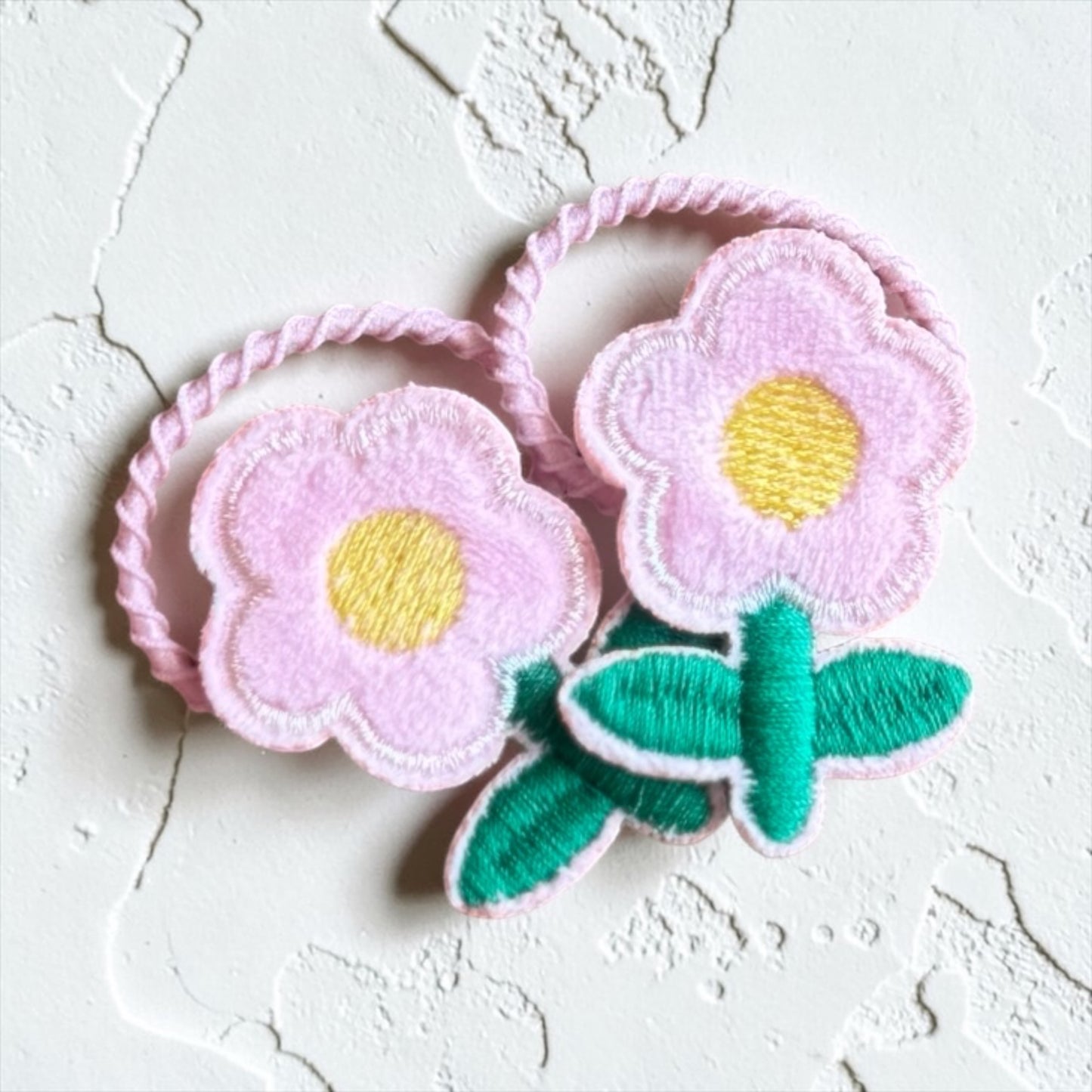 Meadow Bloom Embroidered Hair Ties (Set of 2)